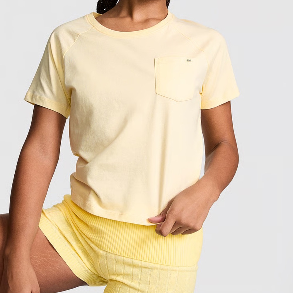 Soft Yellow Lounge Tee Top